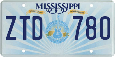 MS license plate ZTD780