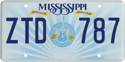 MS license plate ZTD787