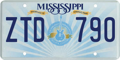MS license plate ZTD790