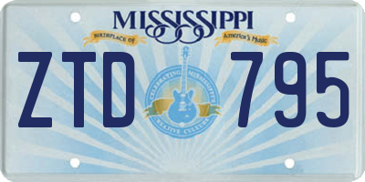 MS license plate ZTD795