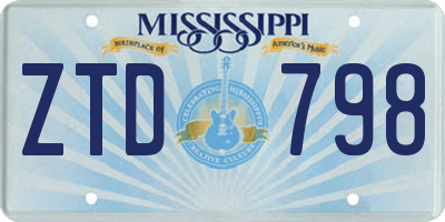 MS license plate ZTD798