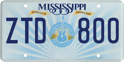MS license plate ZTD800