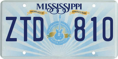 MS license plate ZTD810