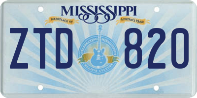 MS license plate ZTD820