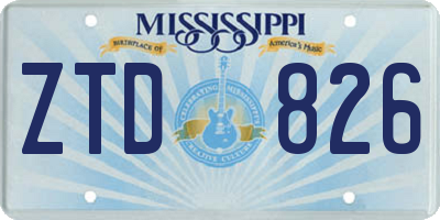 MS license plate ZTD826