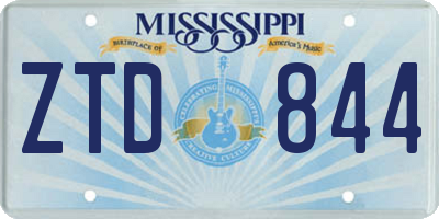 MS license plate ZTD844