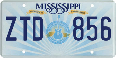 MS license plate ZTD856