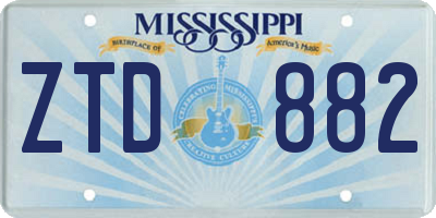 MS license plate ZTD882