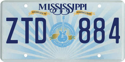 MS license plate ZTD884