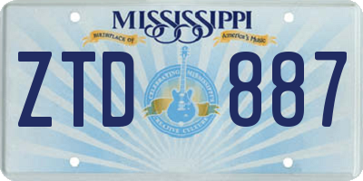 MS license plate ZTD887