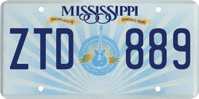 MS license plate ZTD889