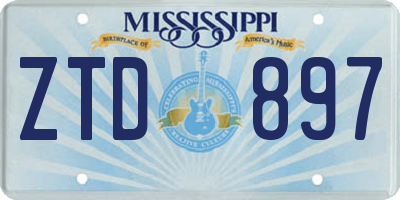 MS license plate ZTD897
