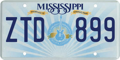MS license plate ZTD899