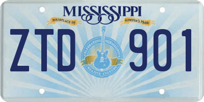 MS license plate ZTD901