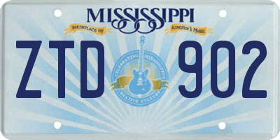 MS license plate ZTD902