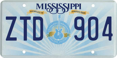 MS license plate ZTD904