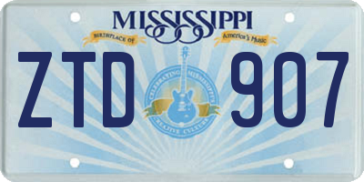 MS license plate ZTD907