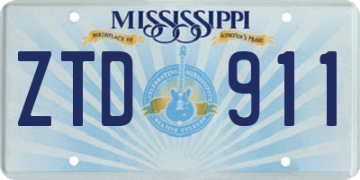 MS license plate ZTD911