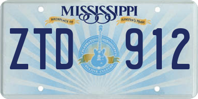 MS license plate ZTD912
