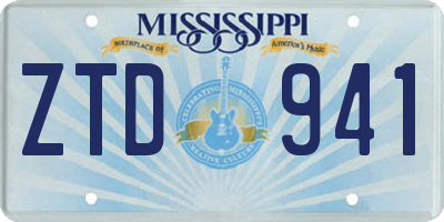 MS license plate ZTD941