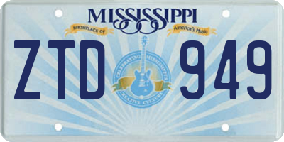 MS license plate ZTD949