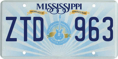 MS license plate ZTD963