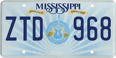 MS license plate ZTD968