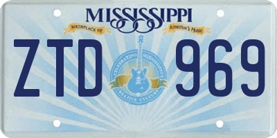 MS license plate ZTD969