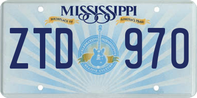 MS license plate ZTD970