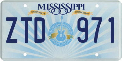 MS license plate ZTD971