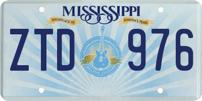 MS license plate ZTD976
