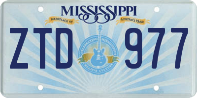 MS license plate ZTD977