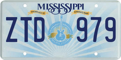 MS license plate ZTD979