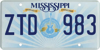 MS license plate ZTD983
