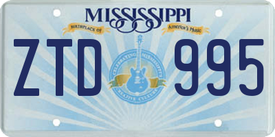 MS license plate ZTD995