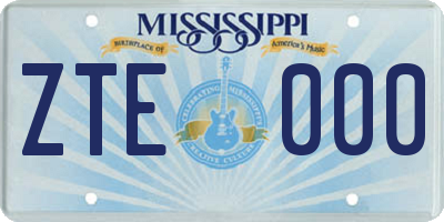 MS license plate ZTE000