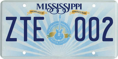 MS license plate ZTE002
