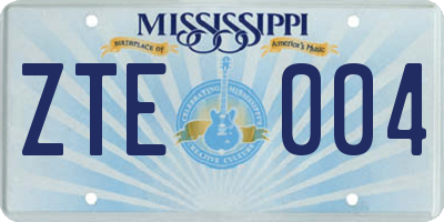 MS license plate ZTE004