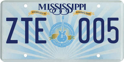 MS license plate ZTE005