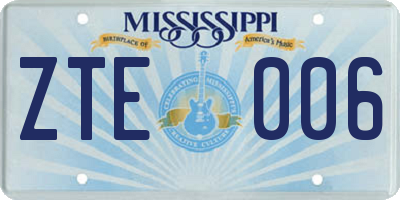 MS license plate ZTE006
