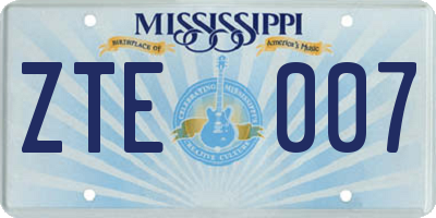 MS license plate ZTE007