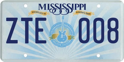 MS license plate ZTE008