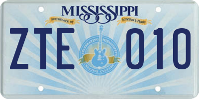 MS license plate ZTE010