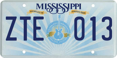 MS license plate ZTE013