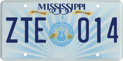 MS license plate ZTE014