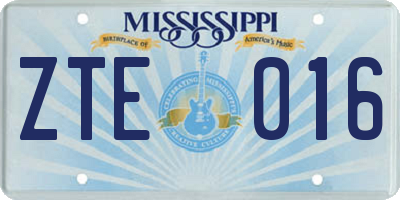 MS license plate ZTE016