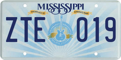 MS license plate ZTE019