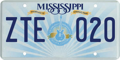 MS license plate ZTE020