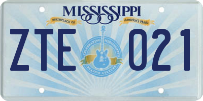 MS license plate ZTE021