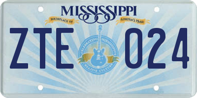 MS license plate ZTE024